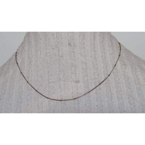 Dainty sterling silver 925 cuban floating ball chain necklace 17" - Picture 1 of 10